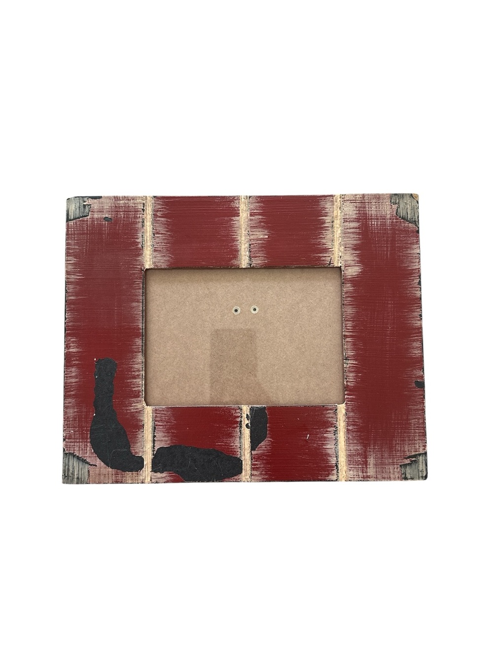 Rustic Distressed Red Wood Photo Frame Farmhouse Decor 4.5x6x5